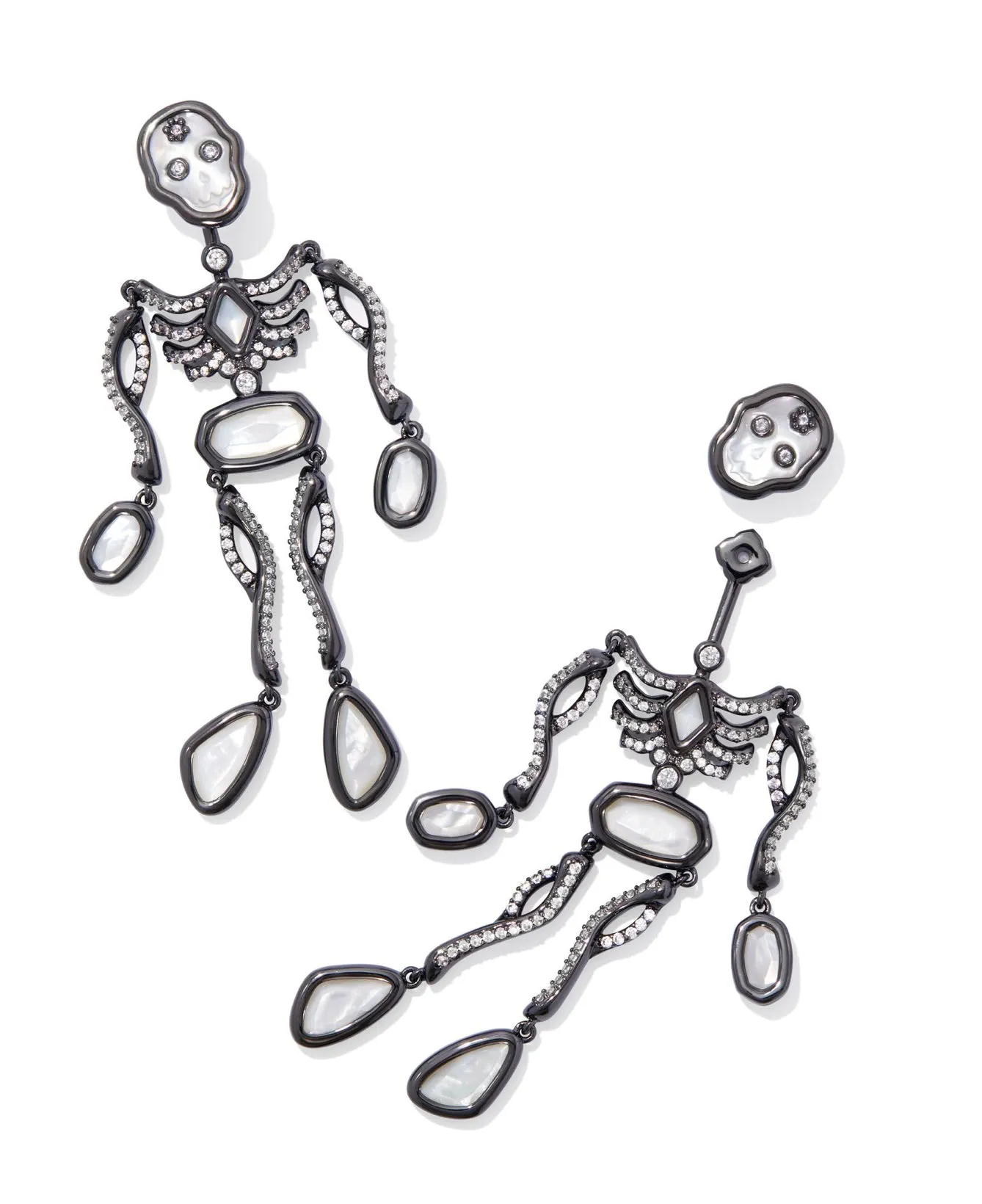 Gunmetal Skeleton Statement Earring