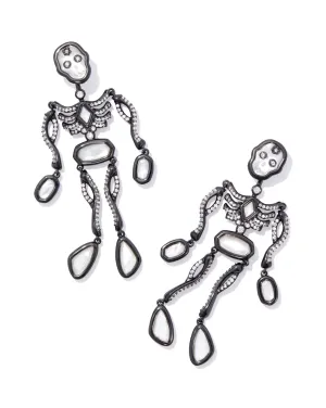 Gunmetal Skeleton Statement Earring