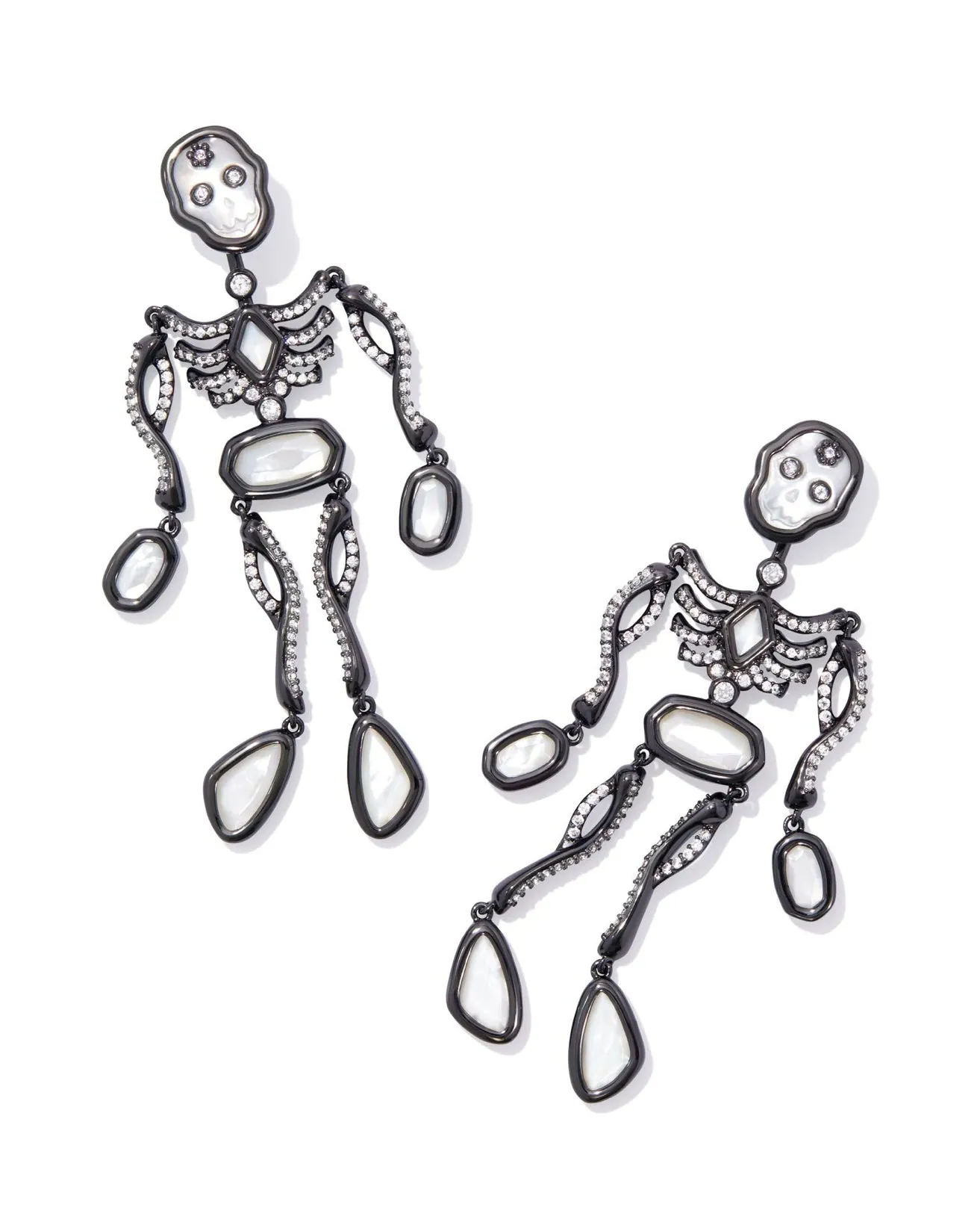 Gunmetal Skeleton Statement Earring