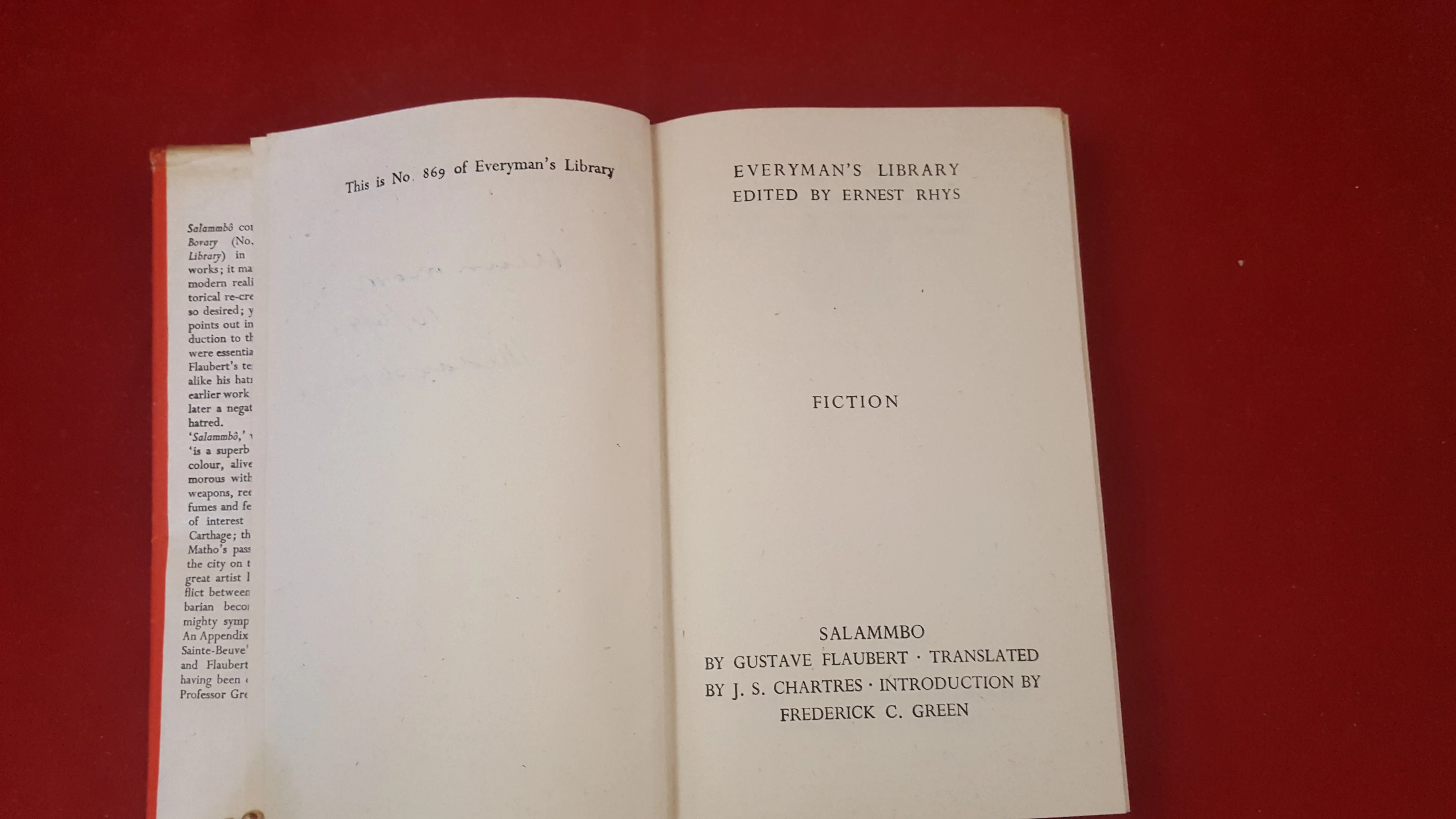 Gustave Flaubert - Salammbo, Dent - Dutton, 1944, Everyman's Library 869