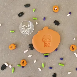Halloween Boo with Skull Fondant Stamp