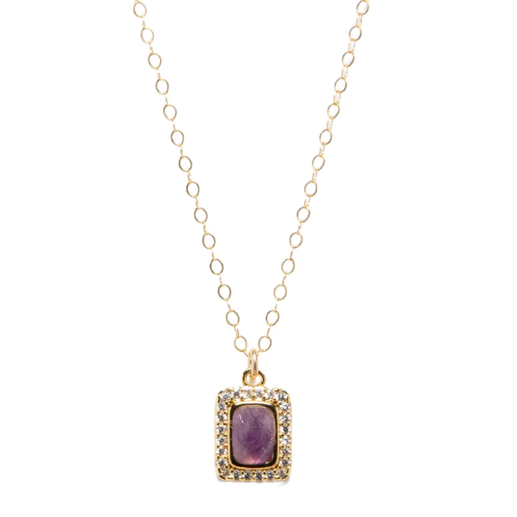 Halo Necklace in Ruby