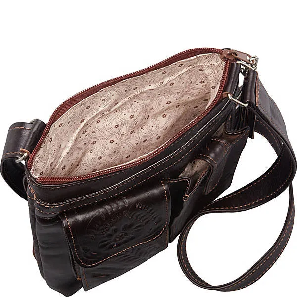 Handbag, Conceal-Carry Cross Body Purse, Hand Tooled Leather, SALE! - Style 8408