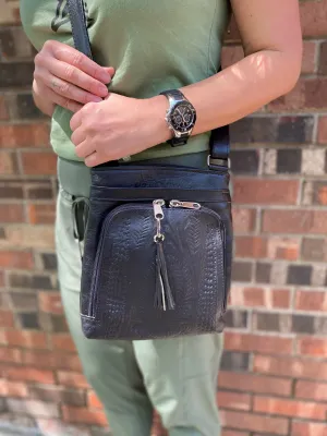 Handbag, Conceal-Carry Cross Body Purse, Hand Tooled Leather, SALE! - Style 8408