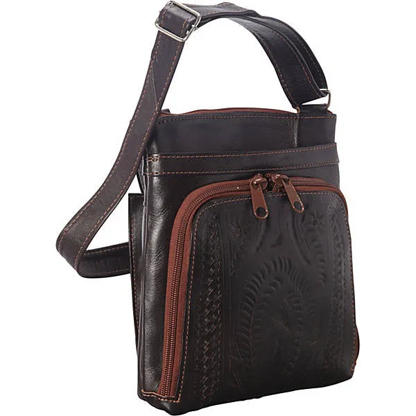 Handbag, Conceal-Carry Cross Body Purse, Hand Tooled Leather, SALE! - Style 8408
