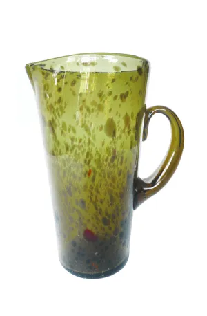Handblown Green Glass Pitcher