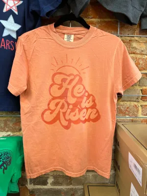 He is Risen Metallic Screen Print Graphic Tee