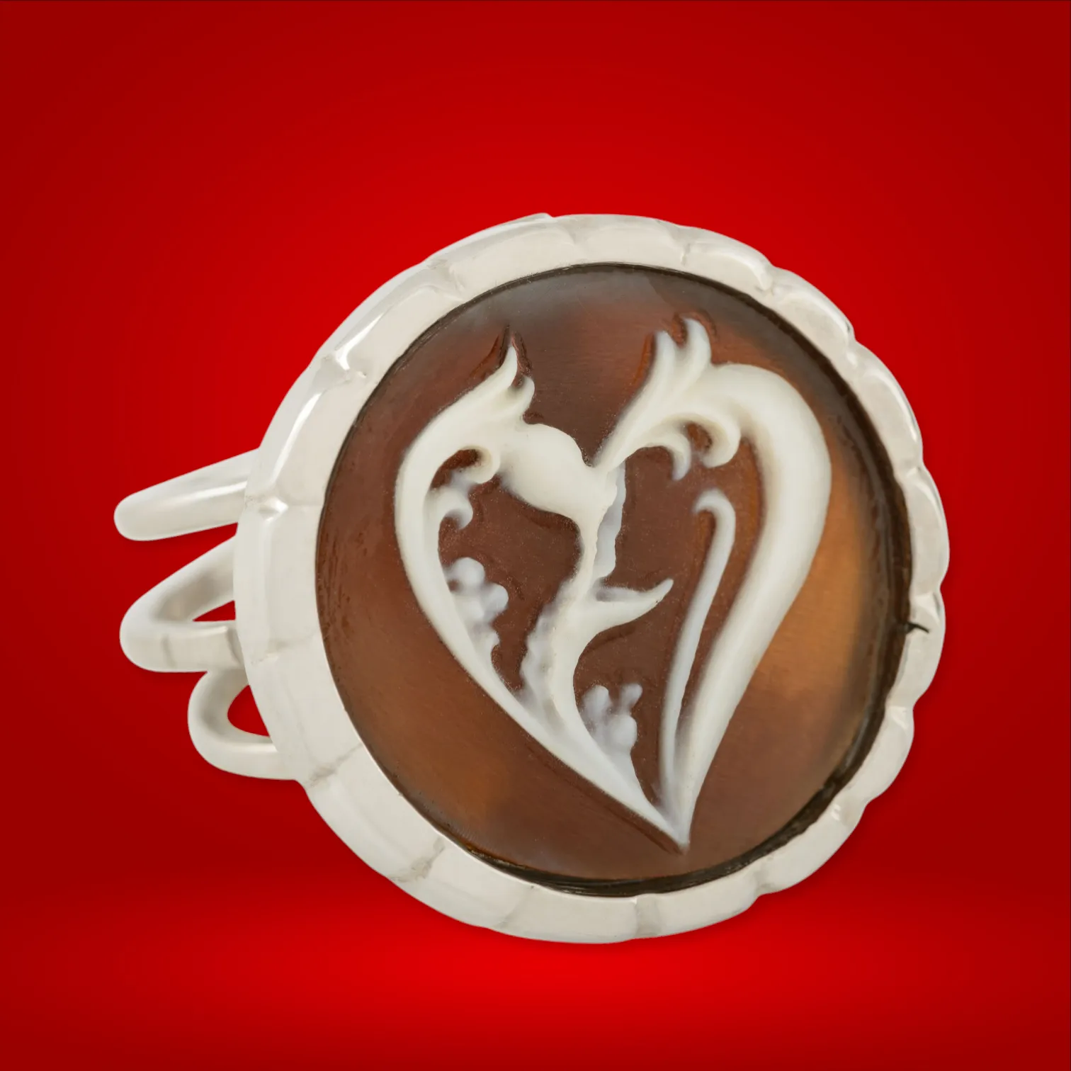 Heart Cameo Statement Ring