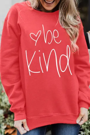 Heart Shaped Letter Print Drop Shoulder Pullover Sweatshirt