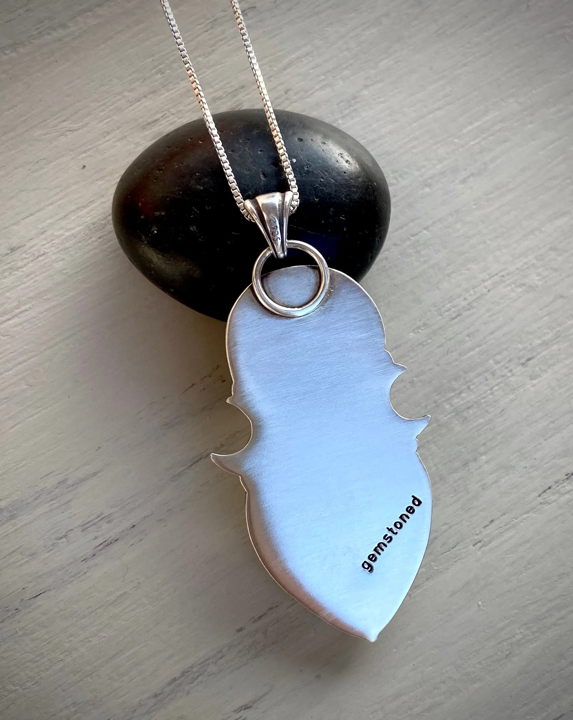 Hematite & Onyx Moon Phase Pendant
