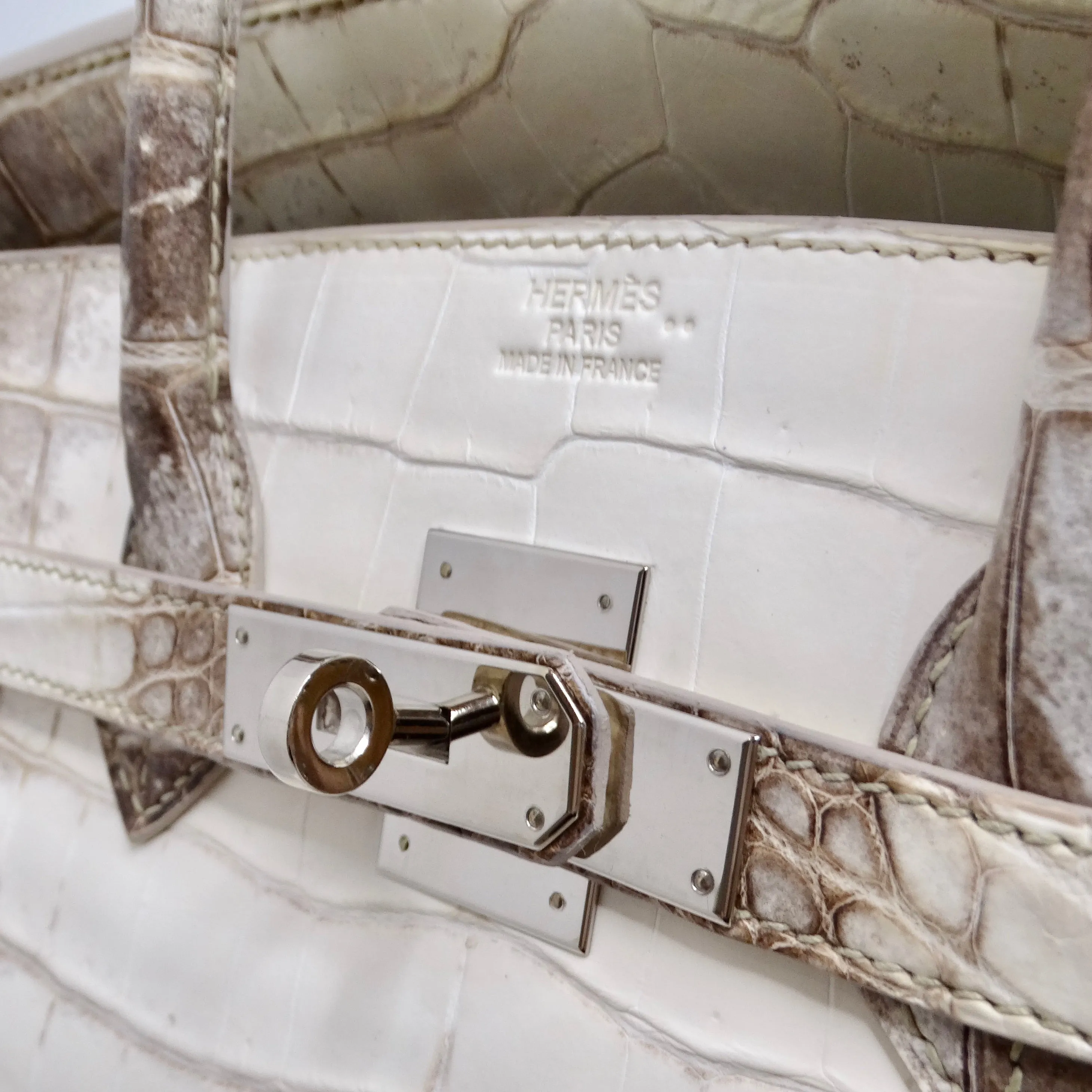 Hermes Birkin 35cm Himalayan Niloticus Crocodile Matte Palladium Hardware