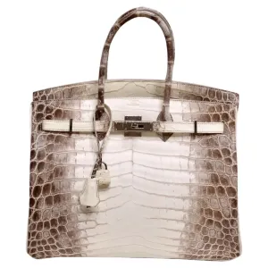 Hermes Birkin 35cm Himalayan Niloticus Crocodile Matte Palladium Hardware