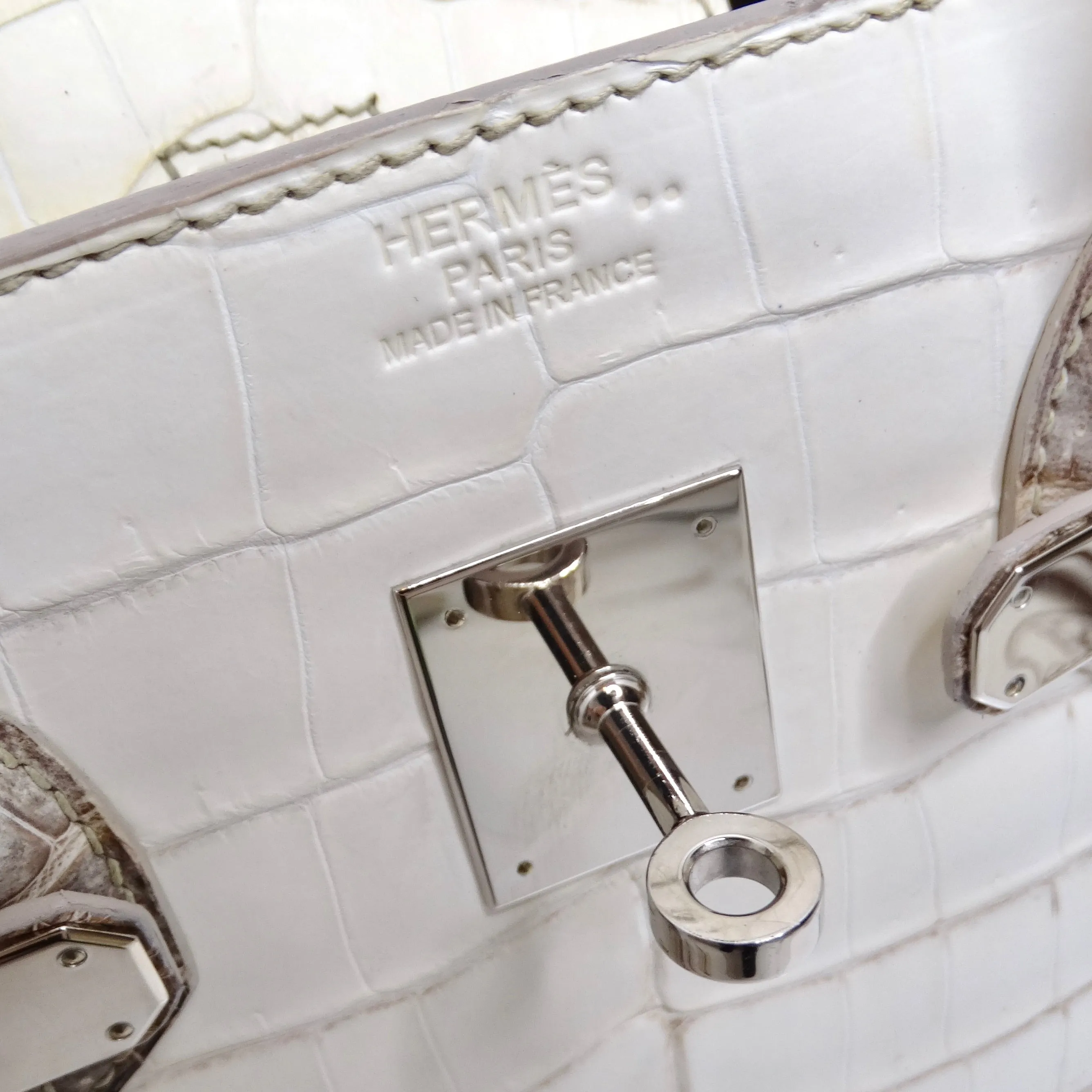 Hermes Birkin 35cm Himalayan Niloticus Crocodile Matte Palladium Hardware