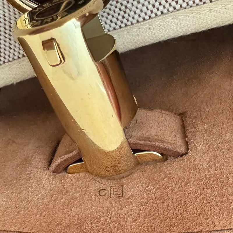 Hermes Herbag 40 GM 2-in-1 Tote Toile & Brown Leather Extra Large Shoulder Bag