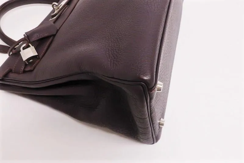 Hermes Kelly 35 Retourne Bag Raisin Clemence Leather Palladium Hardware 2001
