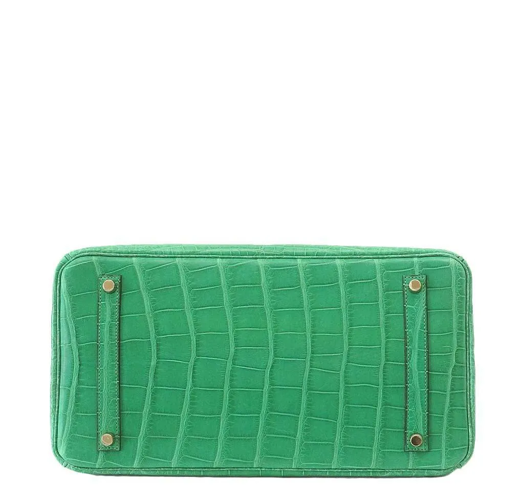 Hermès Matte Alligator Birkin 35 Cactus Bag GHW
