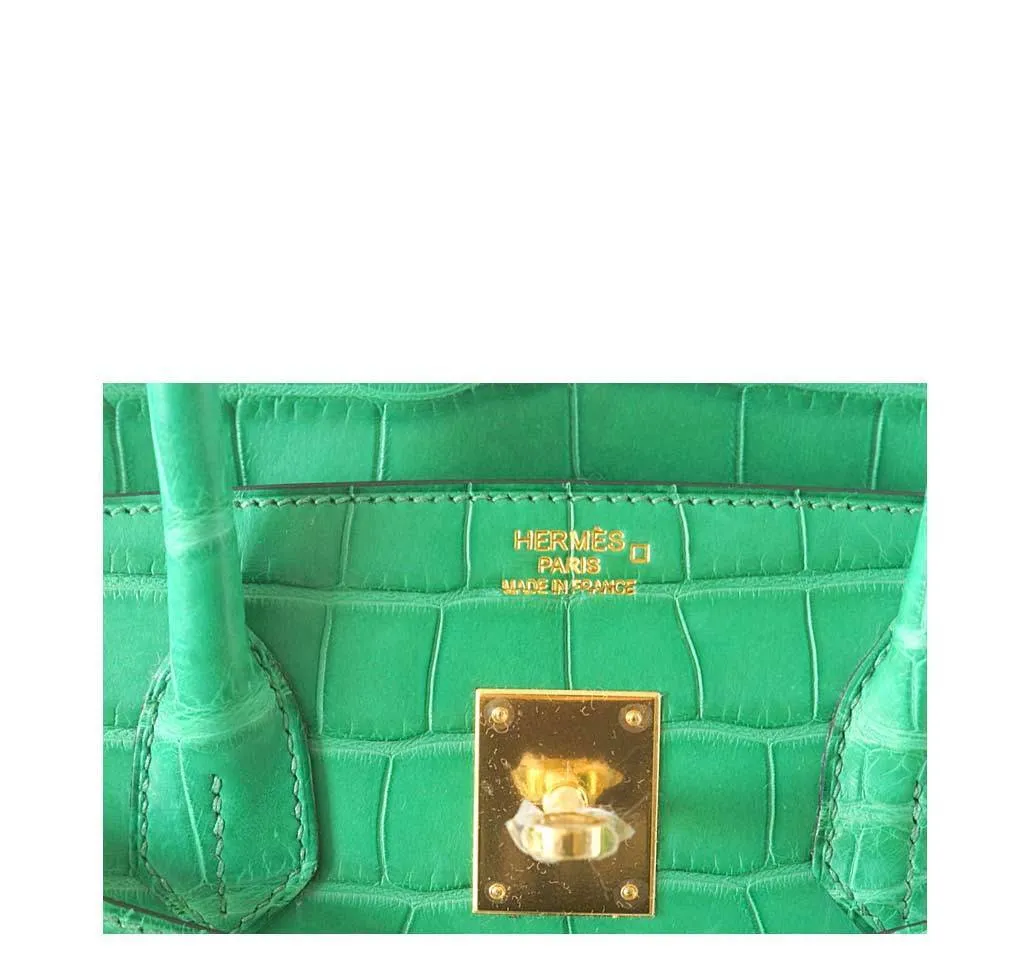 Hermès Matte Alligator Birkin 35 Cactus Bag GHW
