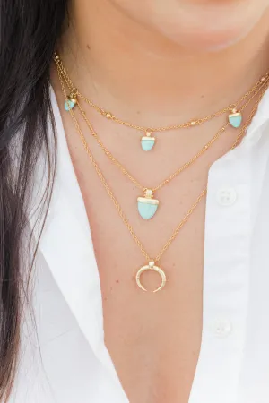 Hestia Horn Necklace, Gold
