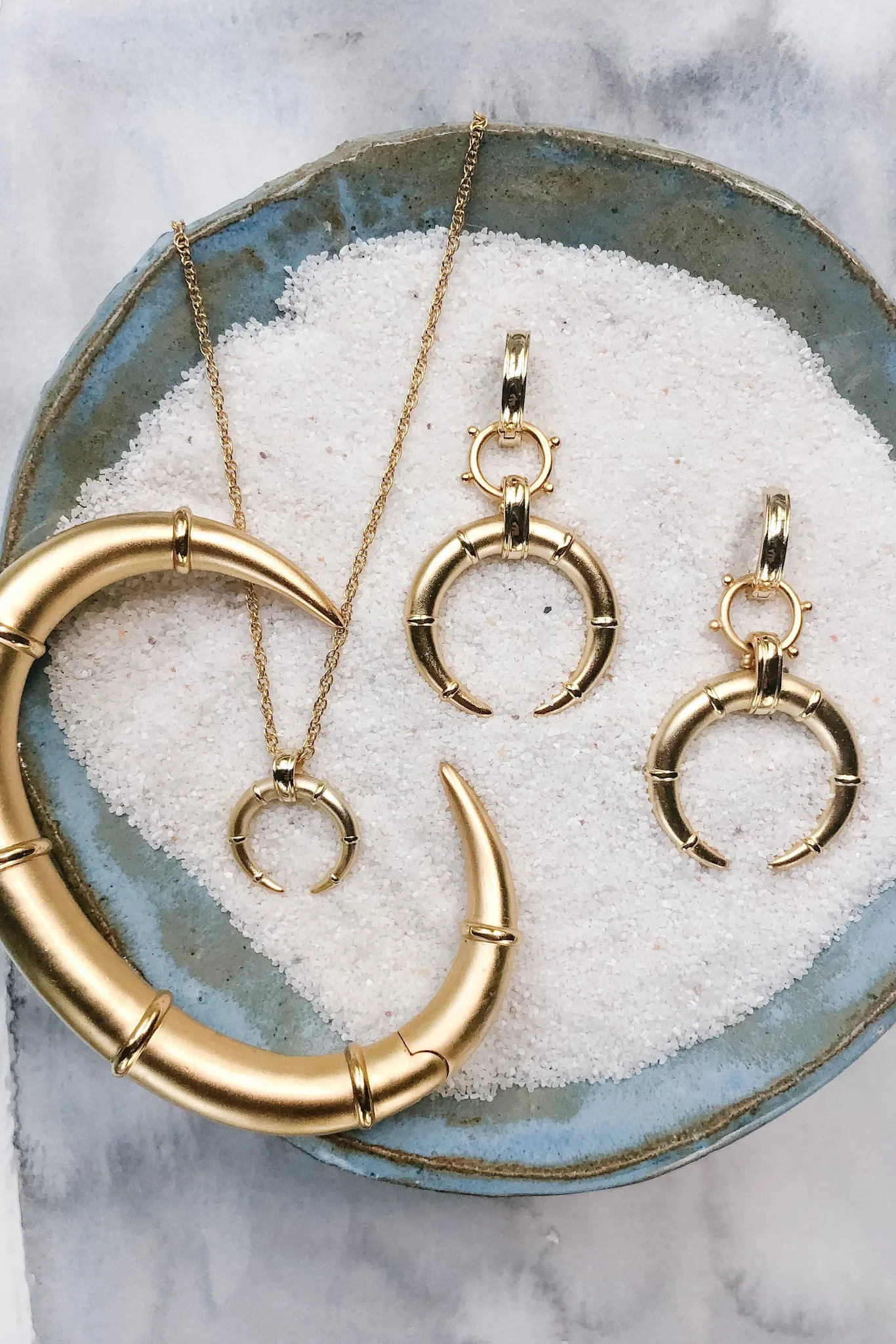 Hestia Horn Necklace, Gold