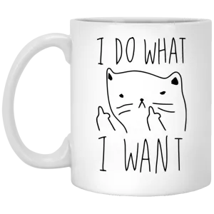 I do what I want, cat face mugs