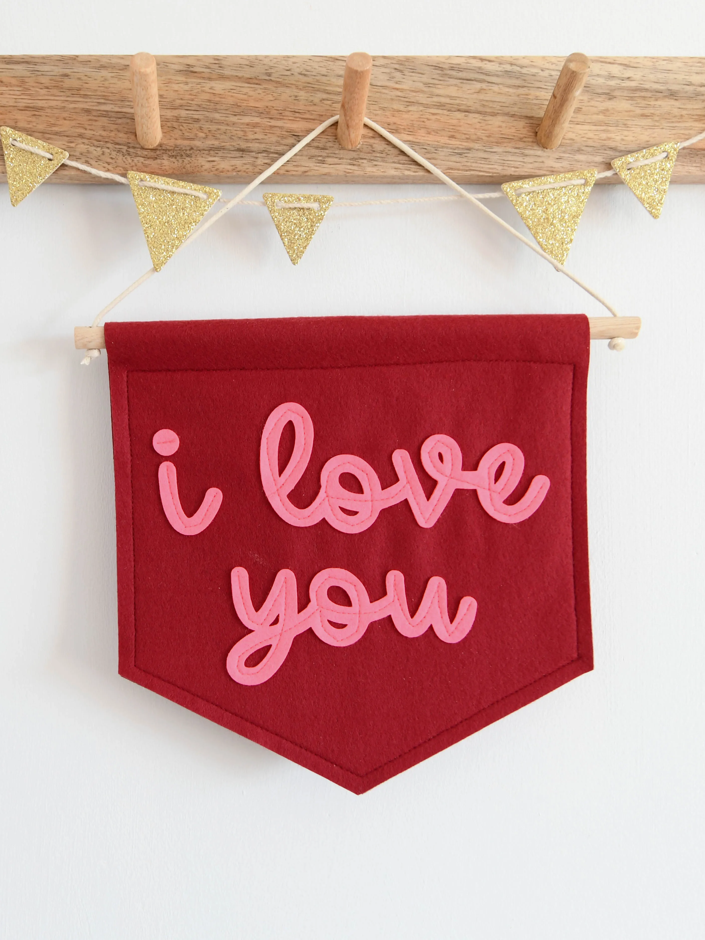 I Love You Mini Felt Banner