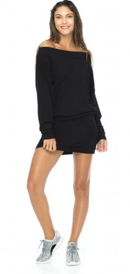 Indah Women's Baby Ruth Long Sleeve Mini Dress | Black