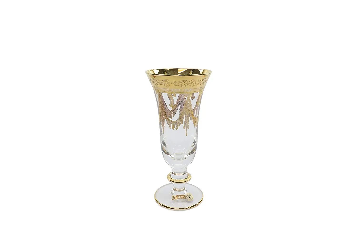 Interglass Italy Clear Champagne Crystal Glasses, Vintage Design Set of 2, 6 or 12