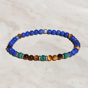 “Intuition and Prosperity” Lapis Lazuli and Tiger’s Eye Men's Bracelet