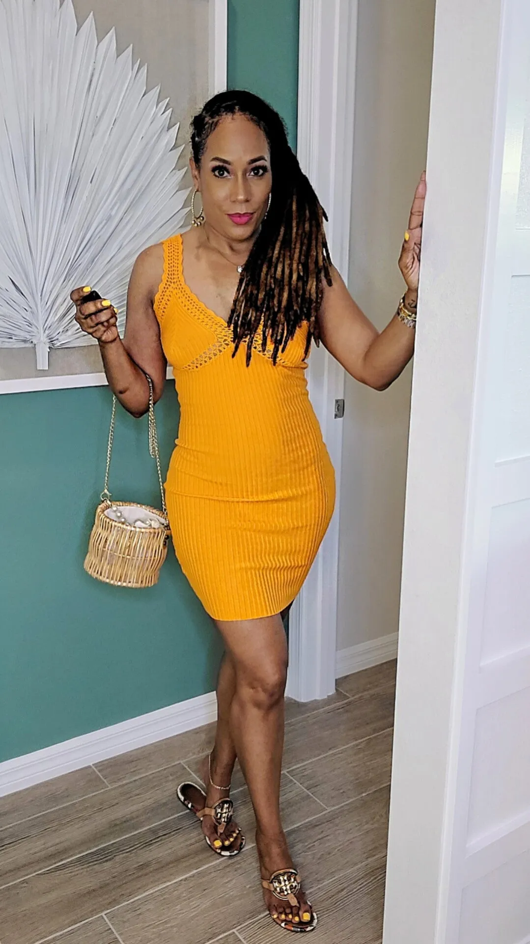 Island Crush Knit Mini Dress | Orange