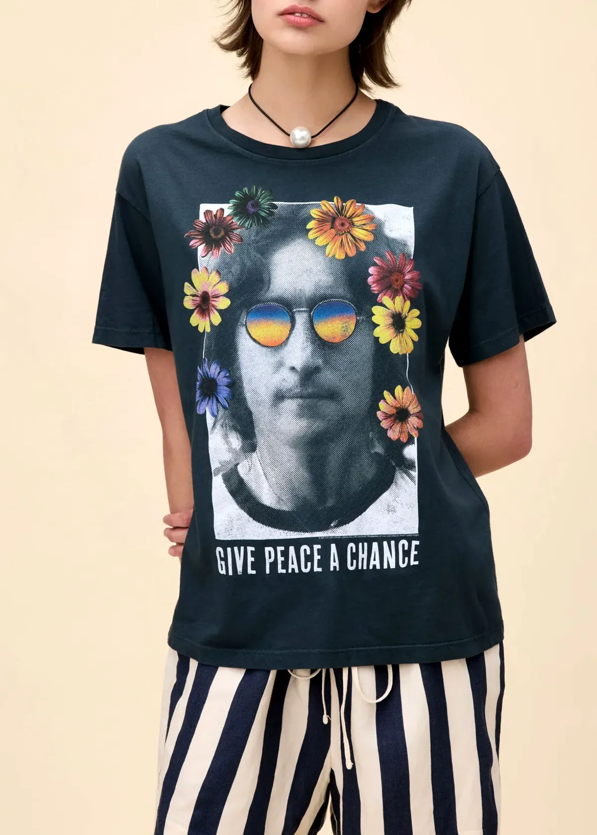 John Lennon Give Peace a Chance Boyfriend Tee