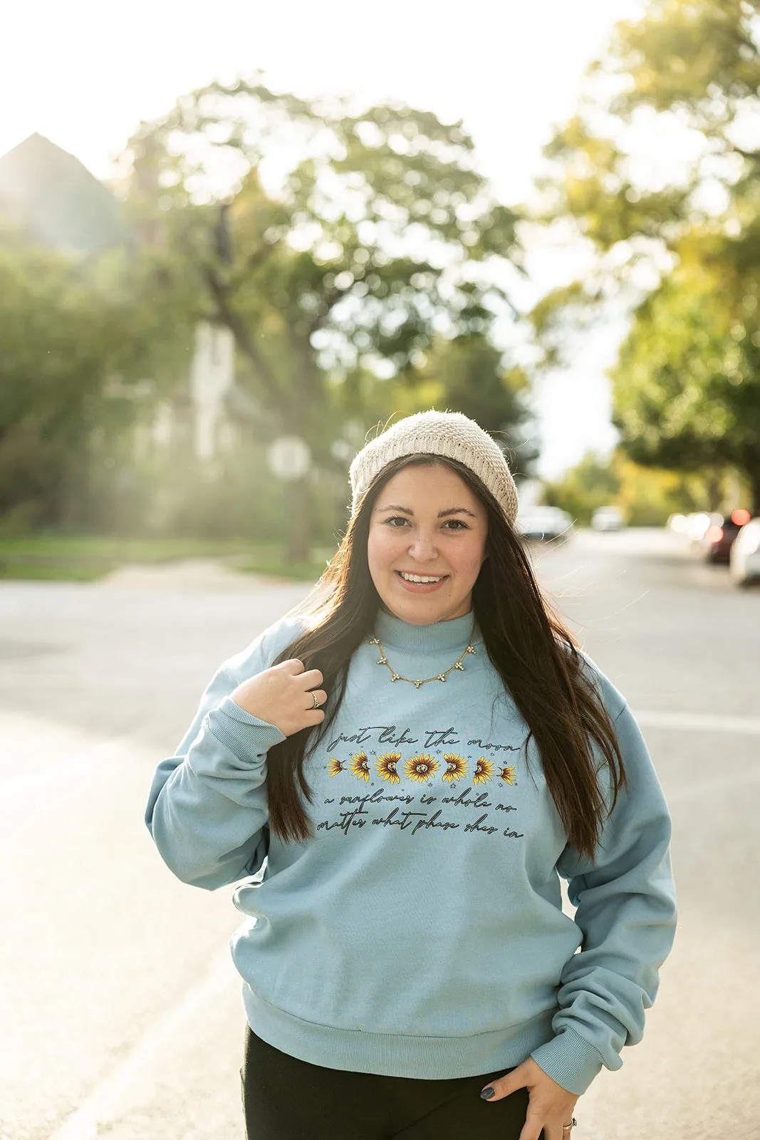 just like the moon mockneck sweatshirt