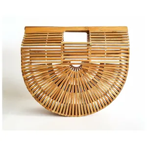 Kiara Half Moon Bamboo Tote Bag