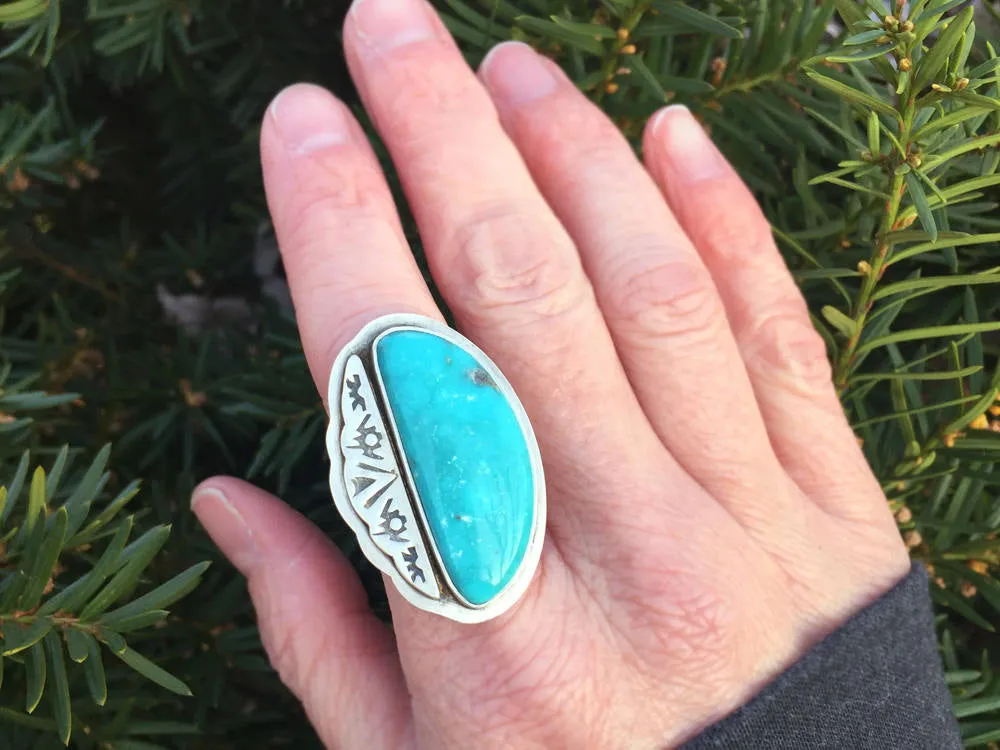 Kingman Turquoise Statement Ring