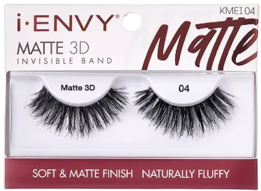 Kiss Envy Matte 3D Invisible Band Eyelashes: Elevate Your Lash Game- KMEI04