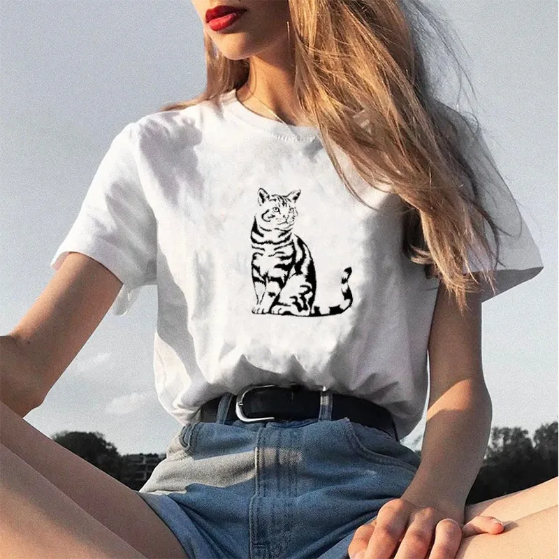 Kitten Sticker  Cotton Tee