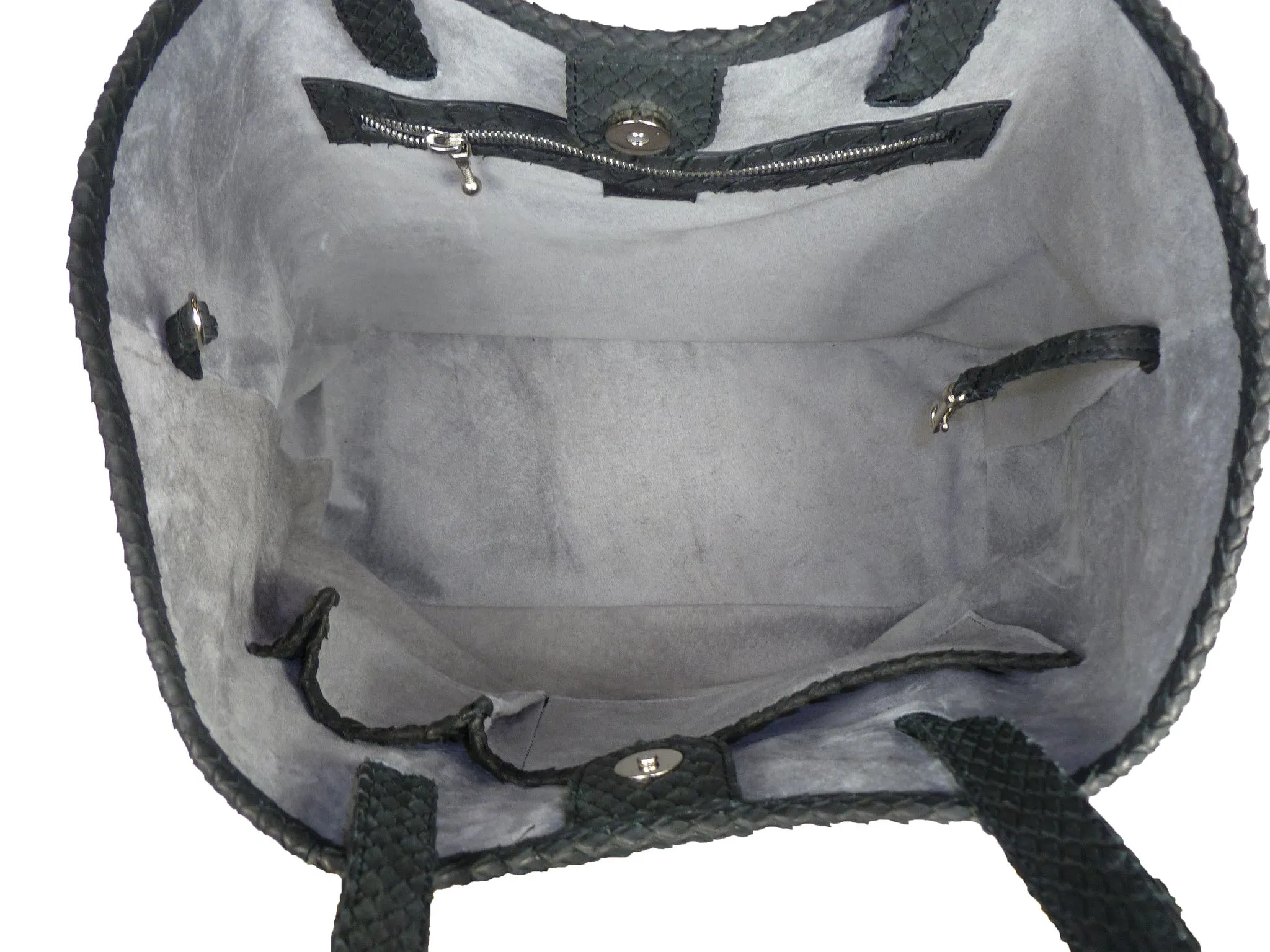 Knotted Tote in Snakeskin