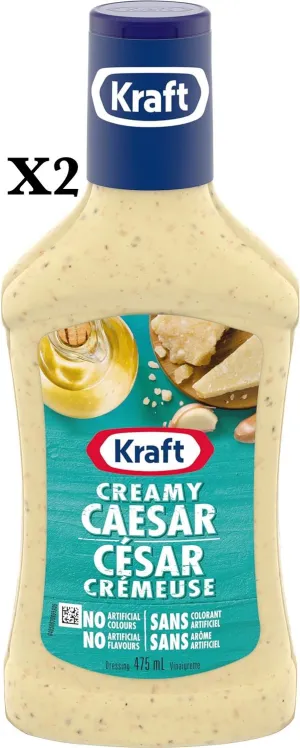 Kraft Creamy Caesar Dressing, 475mL X 2 Bottles!! BB: 01/16/24