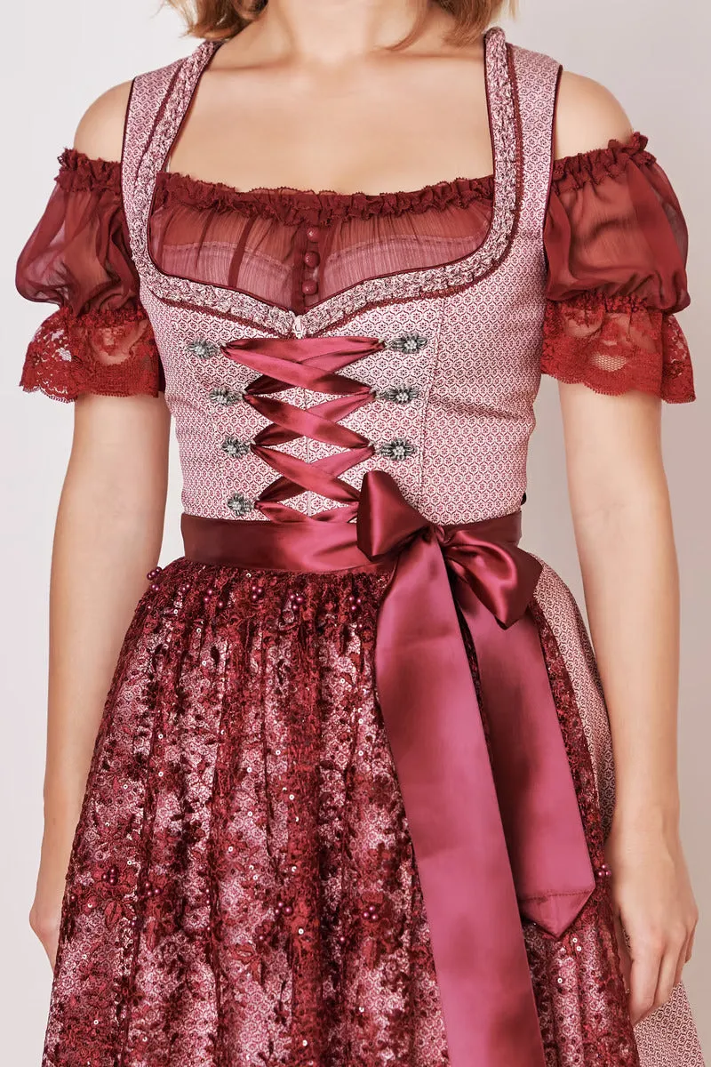 Kruger Mini Dirndl 2pcs. 50cm "Marica" red