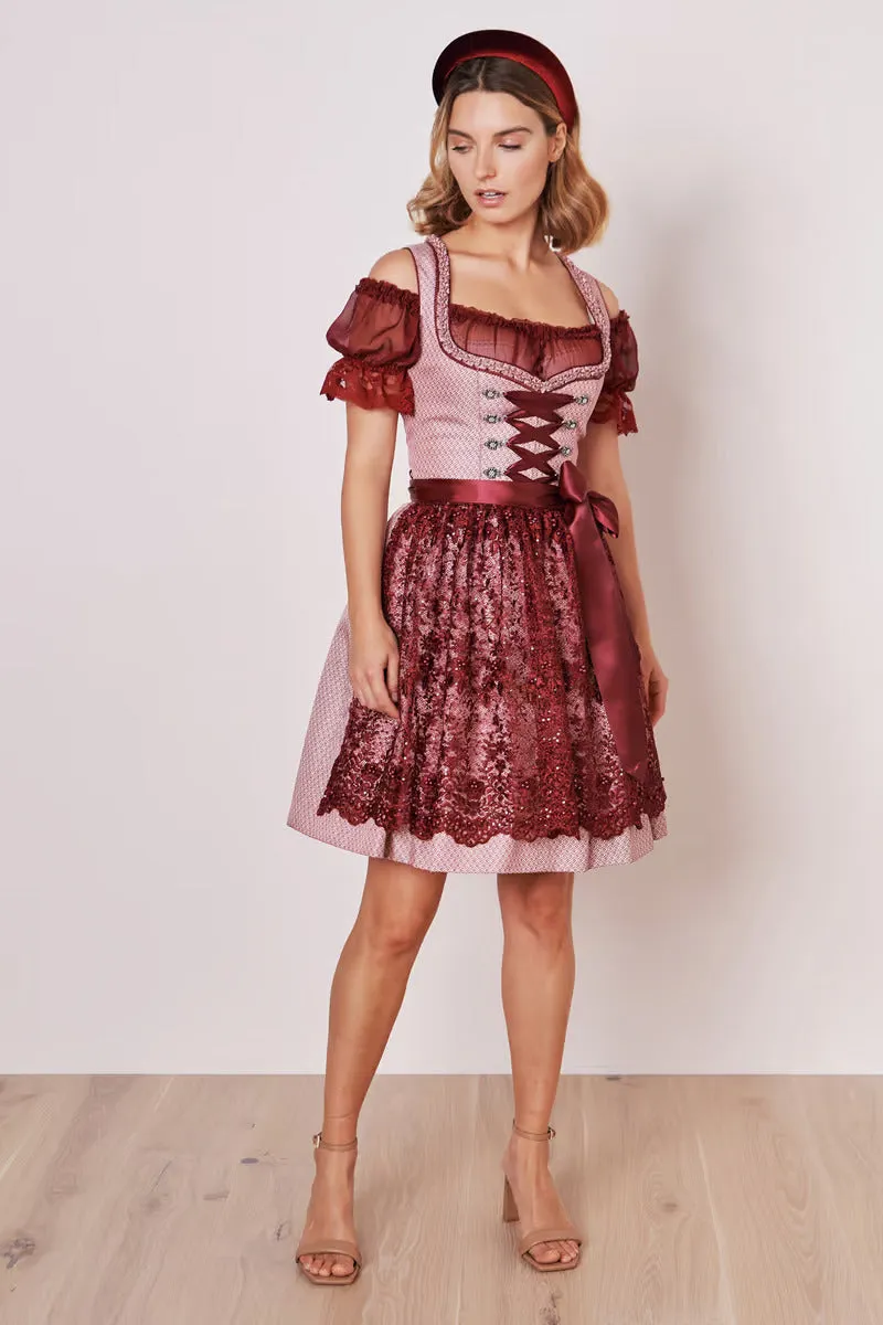 Kruger Mini Dirndl 2pcs. 50cm "Marica" red