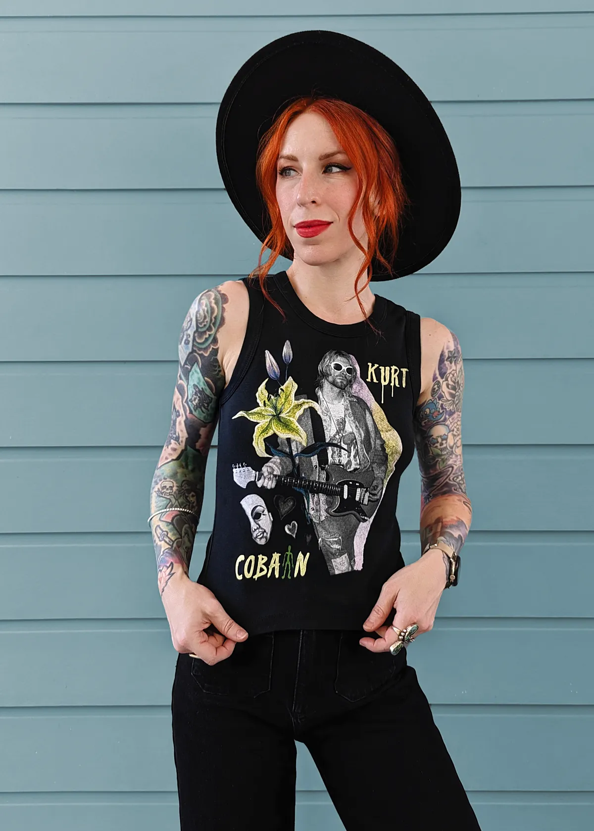 Kurt Cobain Lily Shrunken Tank