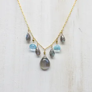 Labradorite & Topaz Charm Necklace