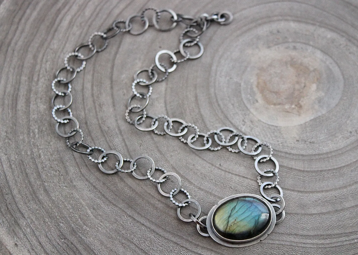 Labradorite Handmade Chain Statement Necklace