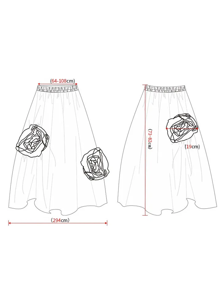 Lady Novel Summer Flower-decorated Slimming Skirts