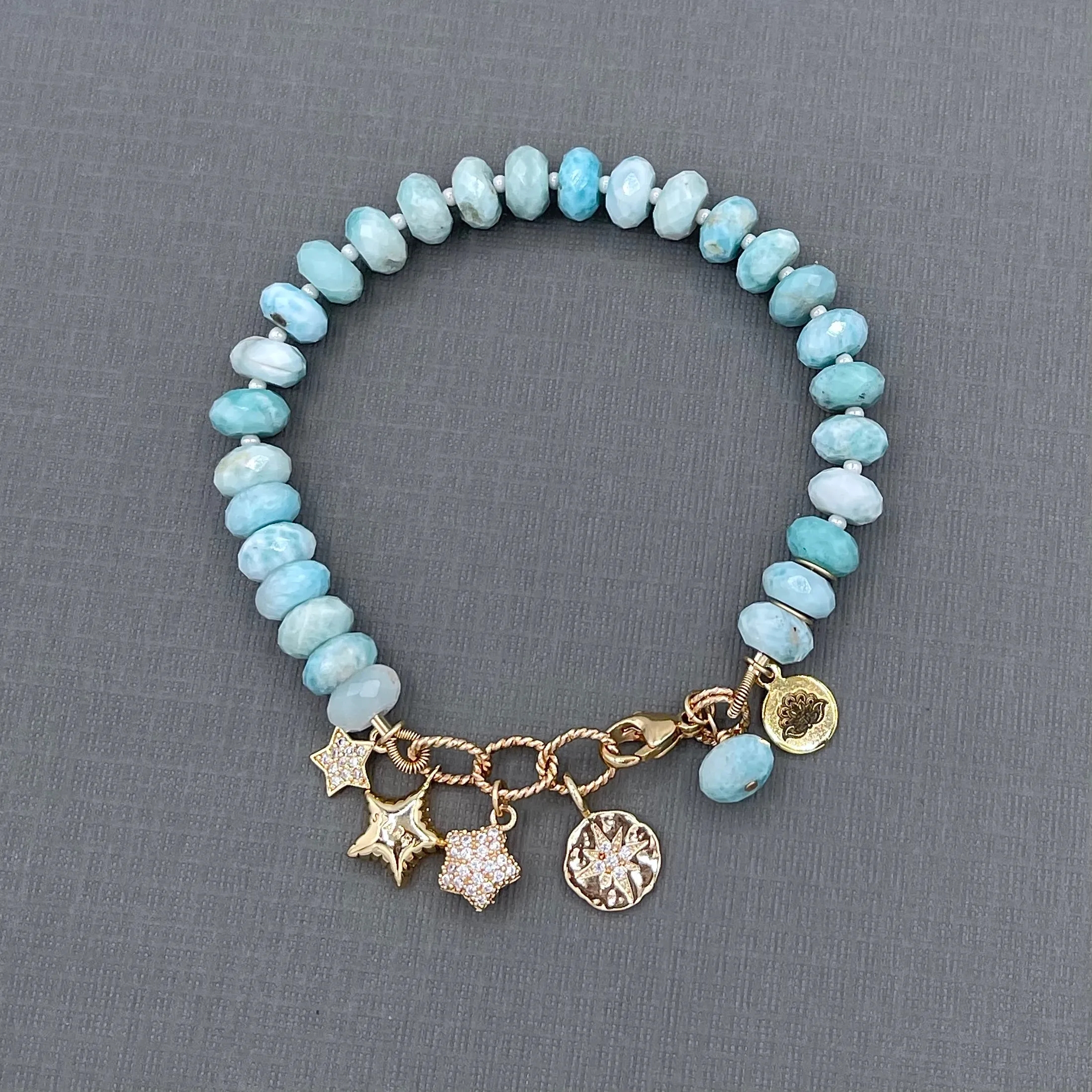 Larimar Star Charm Bracelet