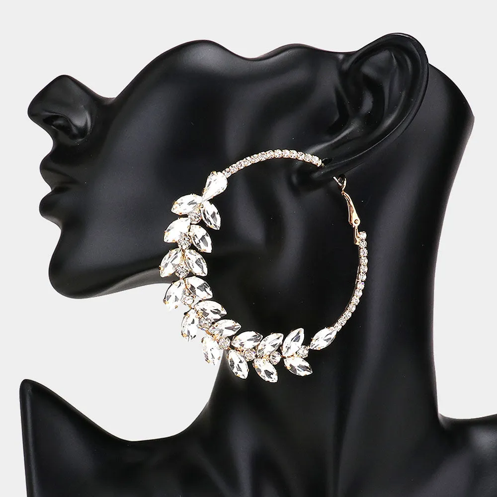 LEAF HOOP EARRINGS