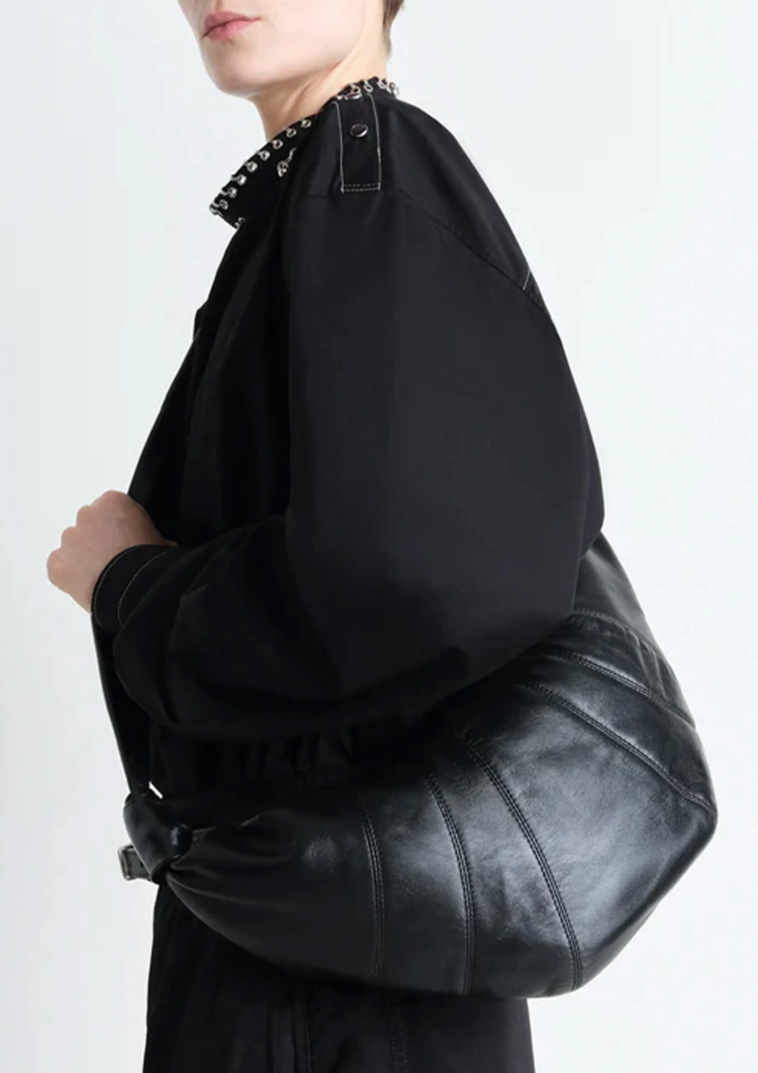 LEMAIRE - MEDIUM CROISSANT BAG SOFT NAPPA LEATHER BLACK