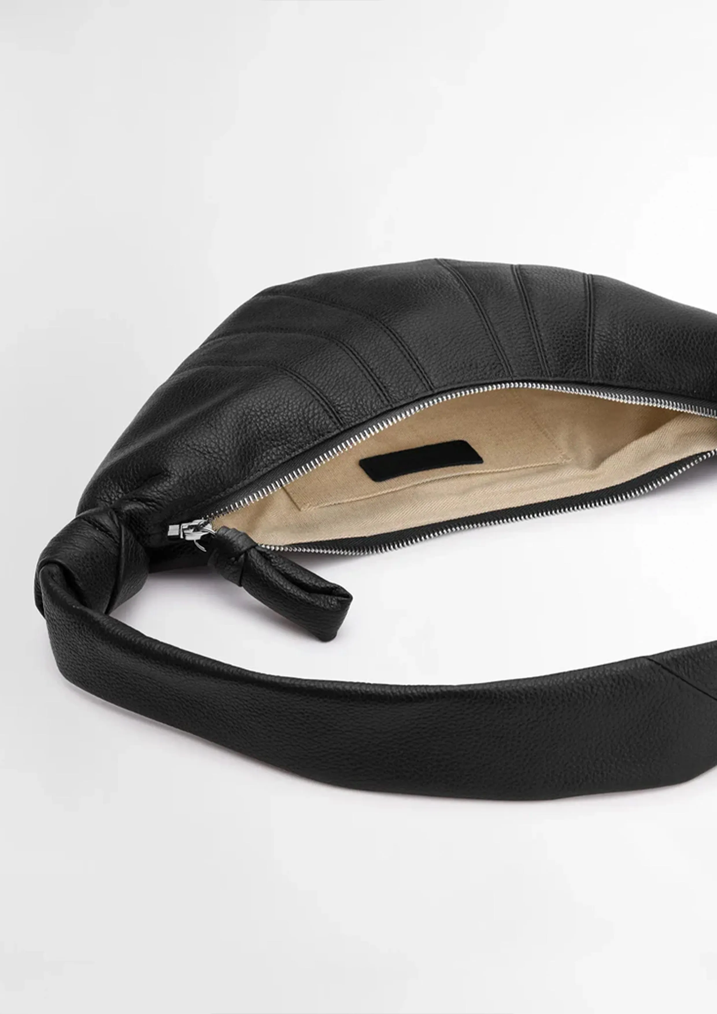 LEMAIRE - SMALL CROISSANT BAG SOFT GRAINED LEATHER BLACK