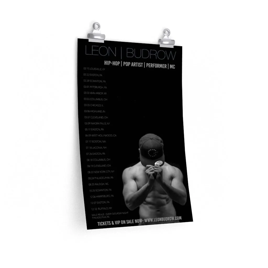 Leon Budrow - Shirtless 2019 Tour Poster 12" x 18"