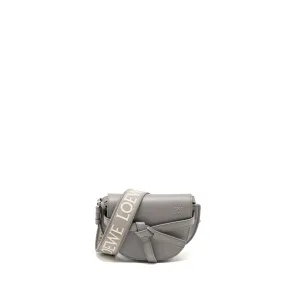 Loewe Mini Gate Dual Bag Soft Calfskin Jacquard Grey SHW