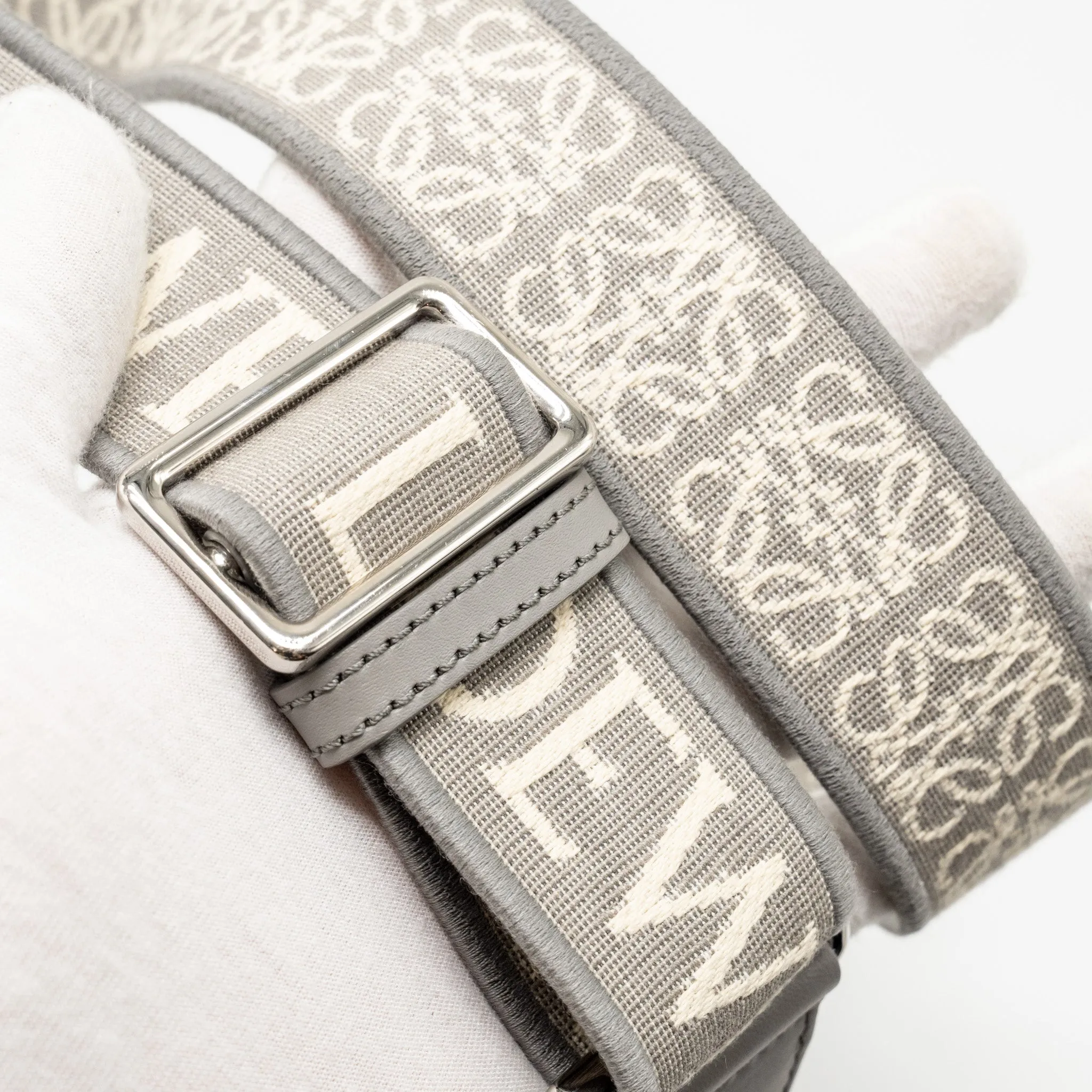 Loewe Mini Gate Dual Bag Soft Calfskin Jacquard Grey SHW